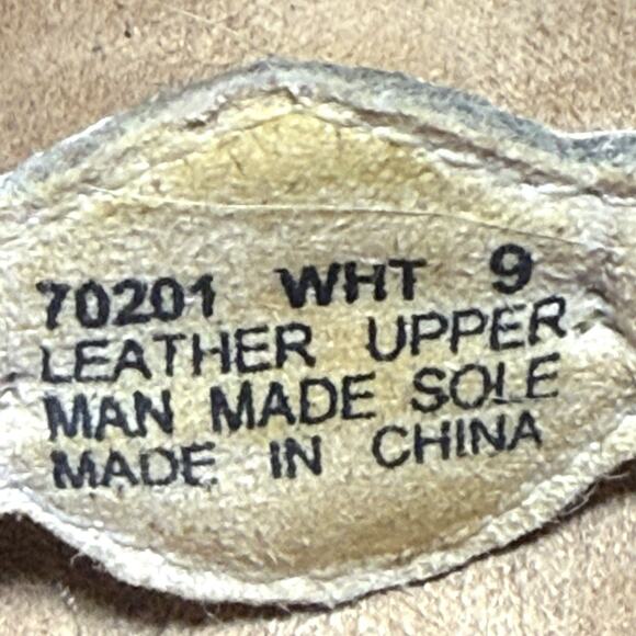 Minnetonka White Leather Boca Slide III Sandals Sz 9 Turquoise Conchos Tribal - Picture 9 of 9